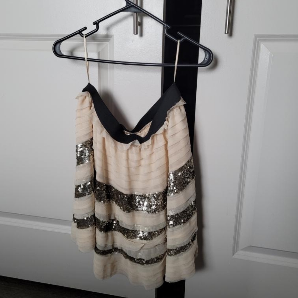 Striped Sequin Skirt